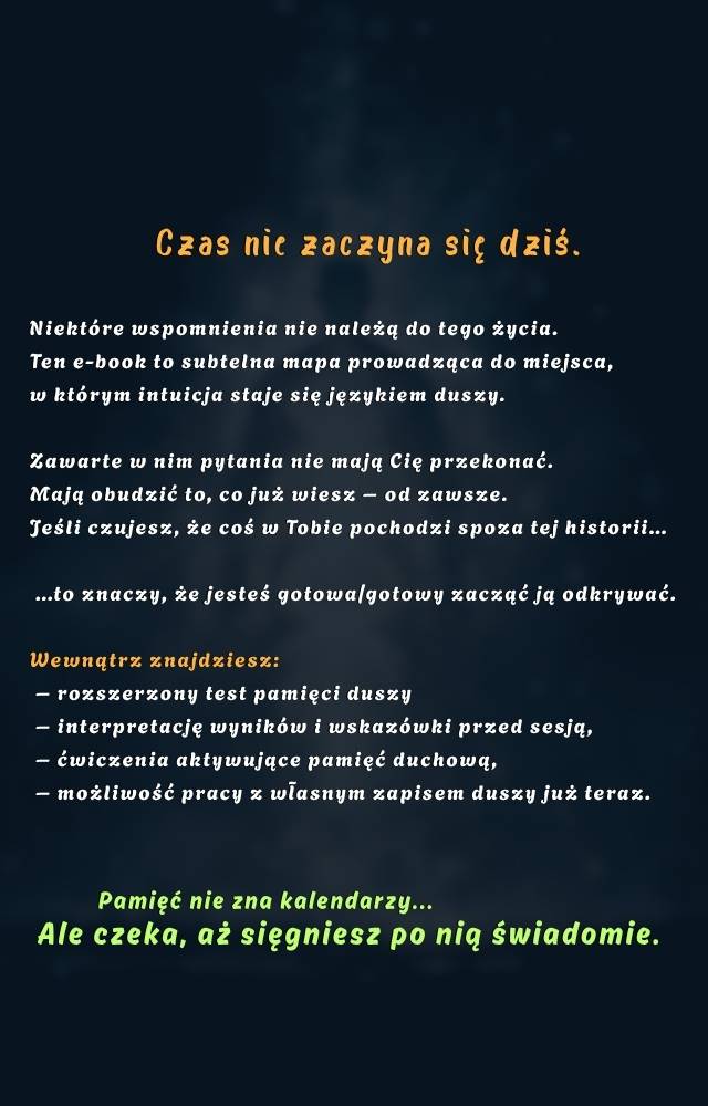 Pamięć Duszy w Praktyce Test Poprzednich Wcieleń E-Book